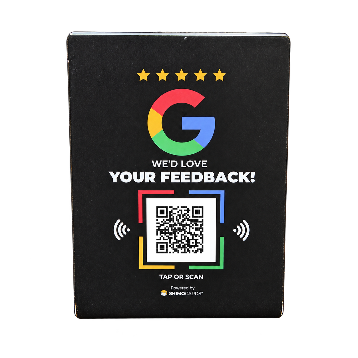Google Review NFC Tap Card (L Sign - Black), demonstration artwork