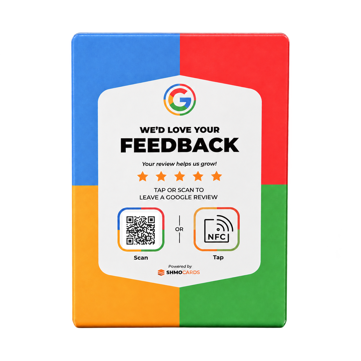 Google Review NFC Tap Card (L Sign), demonstration artwork